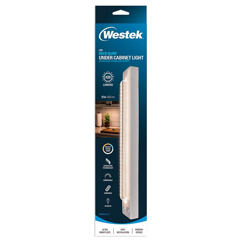 Image 5 Edgy 12" Wide White Edge-Lit LED Under Cabinet Light more views