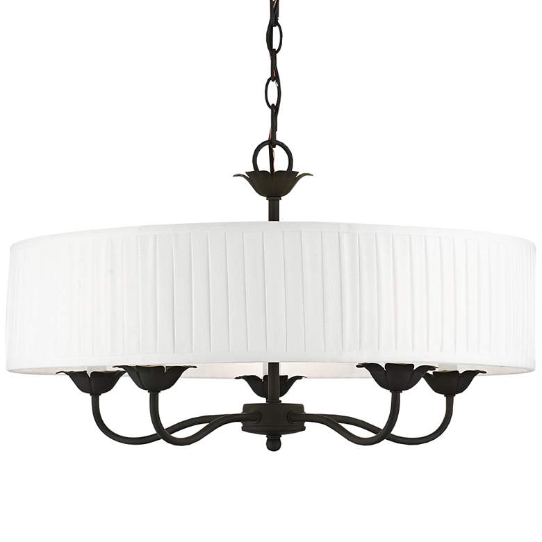 Image 3 Edinburgh 23" Wide Black 5-Light Drum Pendant