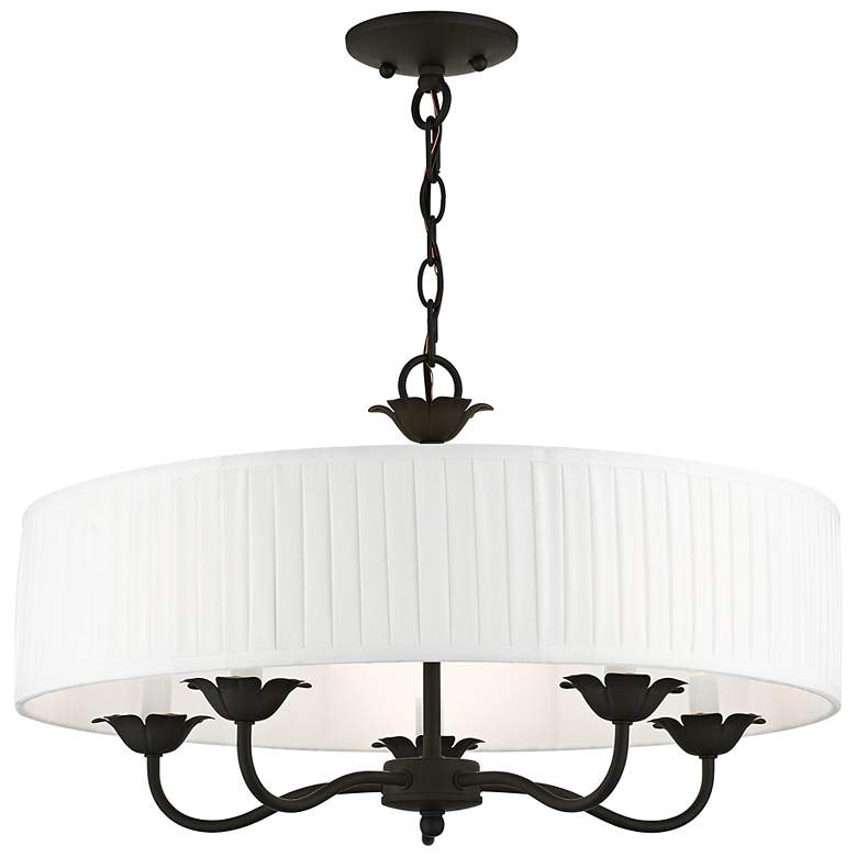 Image 6 Edinburgh 23" Wide Black 5-Light Drum Pendant more views