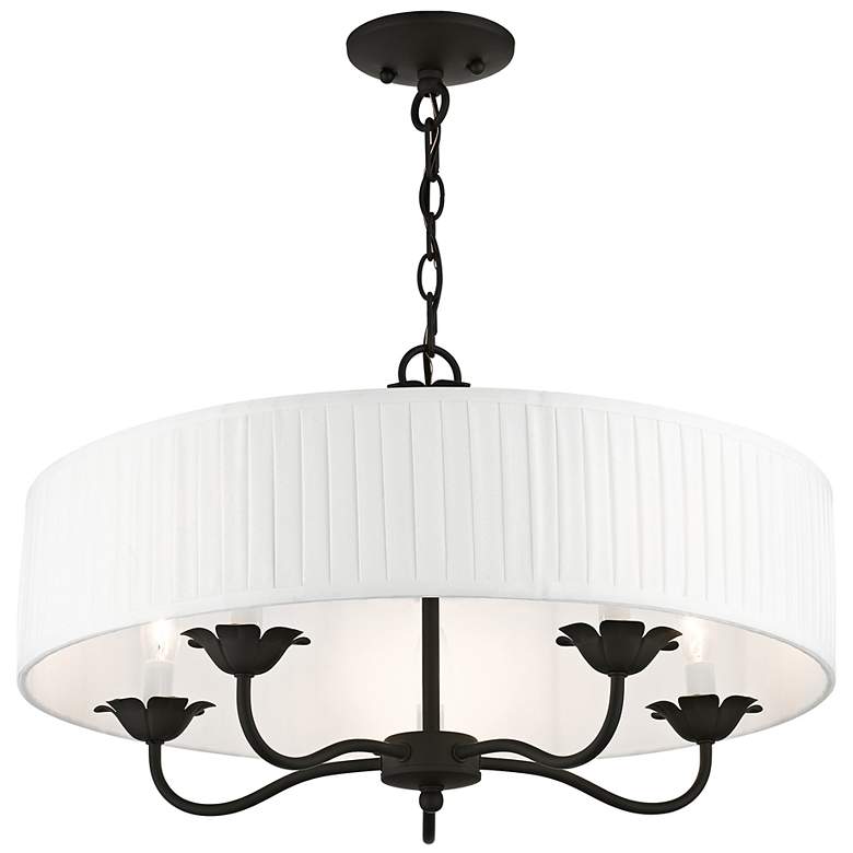Image 7 Edinburgh 23" Wide Black 5-Light Drum Pendant more views