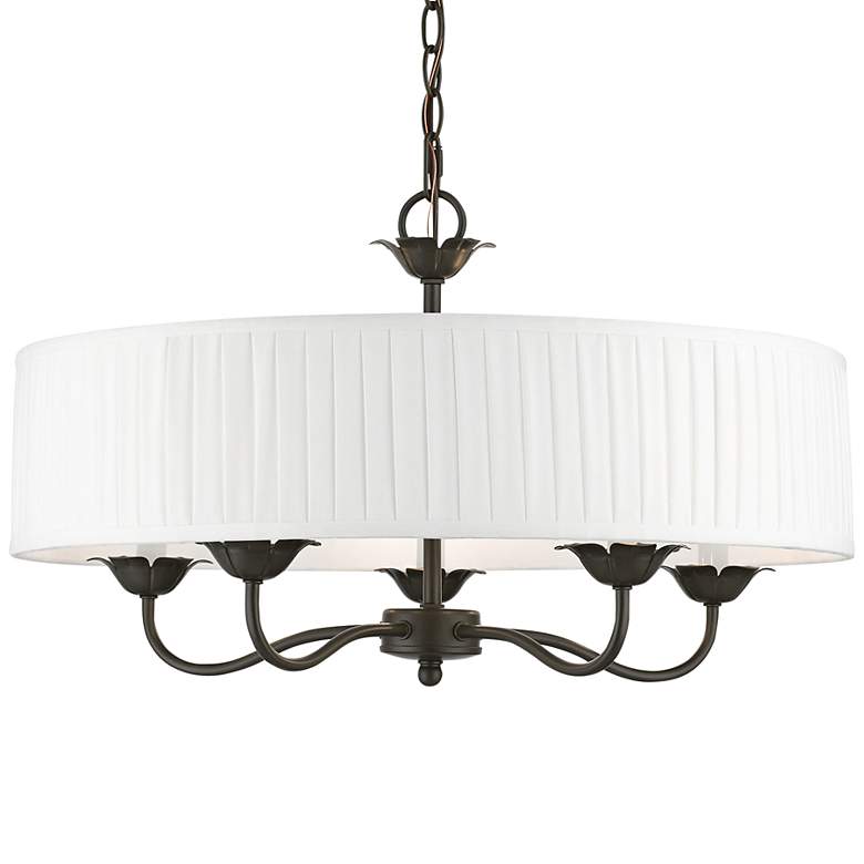 Image 3 Edinburgh 23" Wide English Bronze 5-Light Chandelier