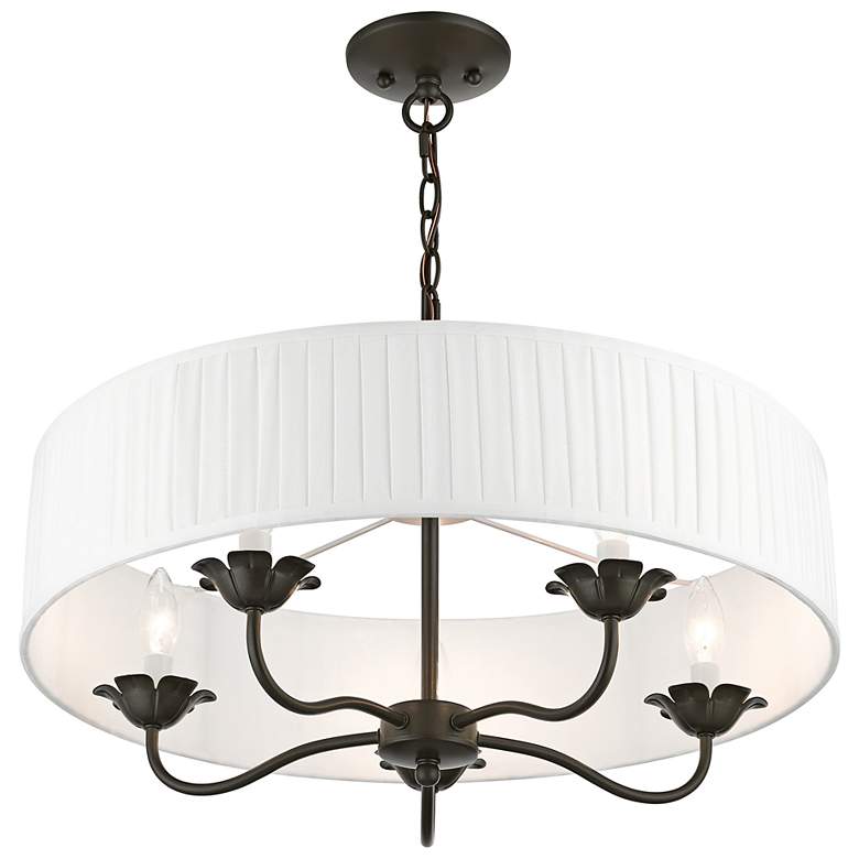 Image 7 Edinburgh 23" Wide English Bronze 5-Light Chandelier more views