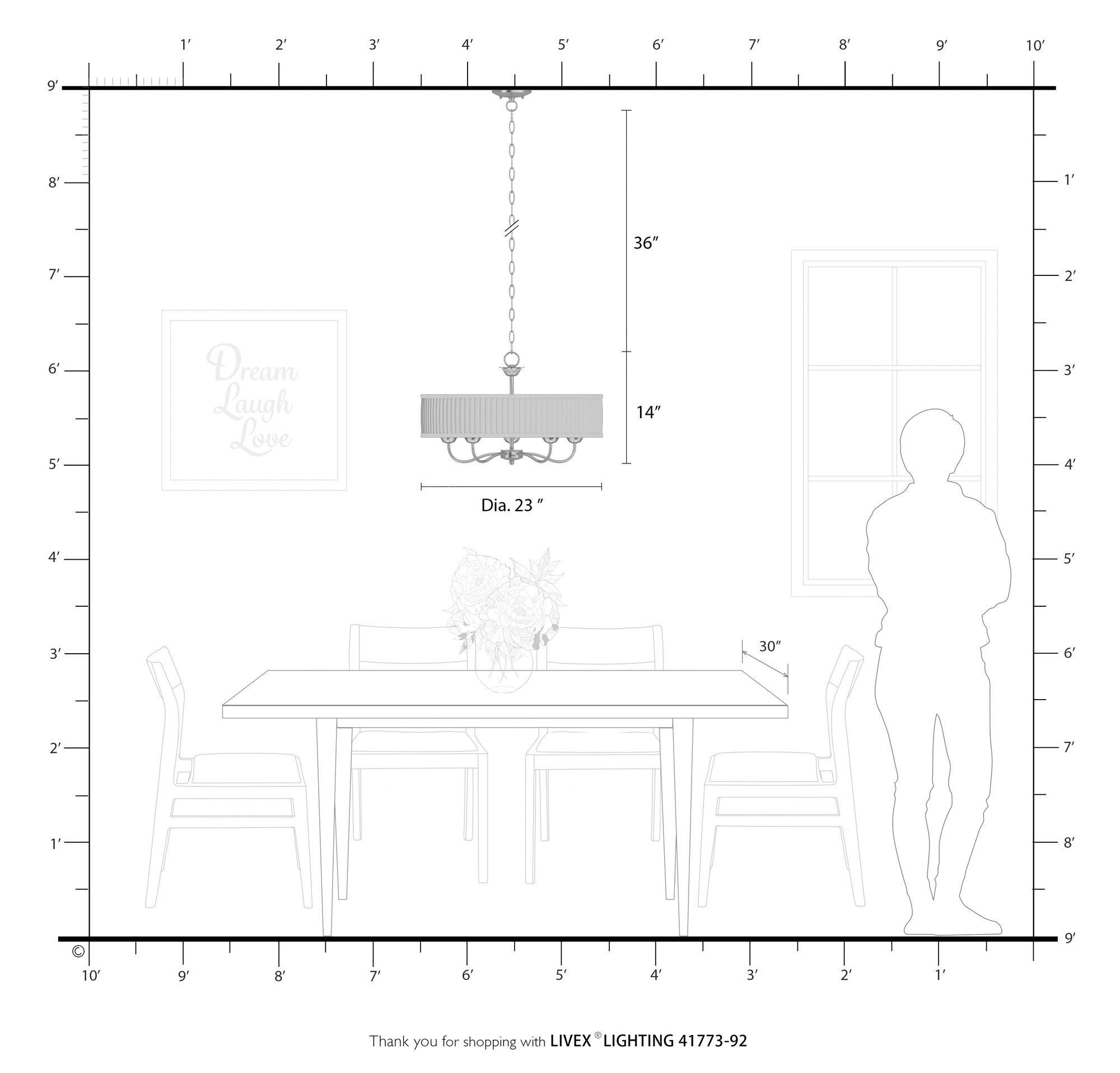 Edinburgh 23" Wide English Bronze 5-Light Chandelier in scene
