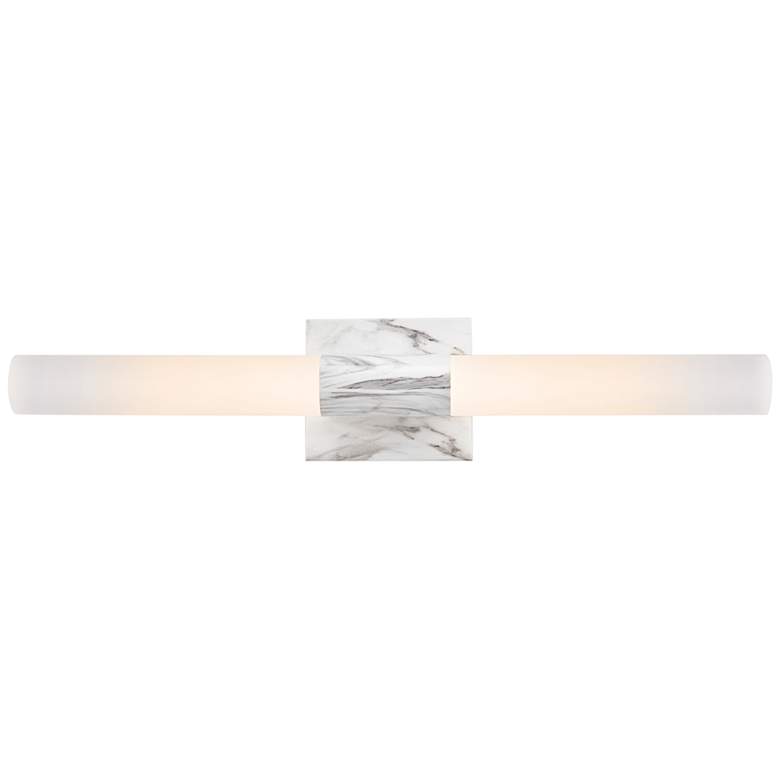 Image 2 Edinburgh 24 inch Wide White Faux Marble LED Vanity Light