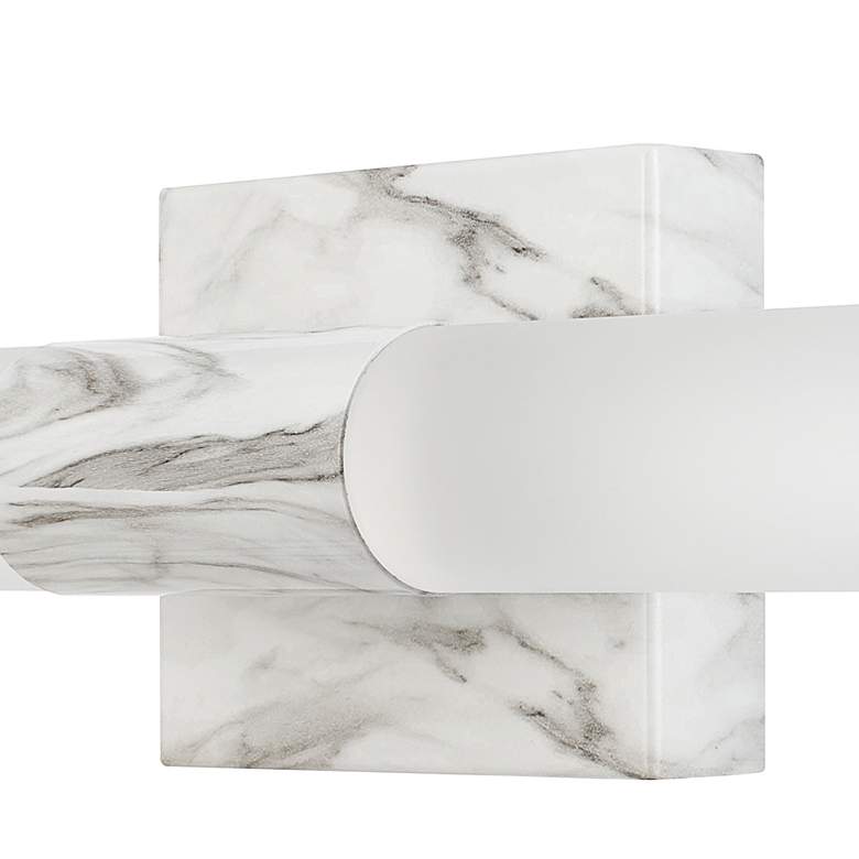 Image 4 Edinburgh 24 inch Wide White Faux Marble LED Vanity Light more views