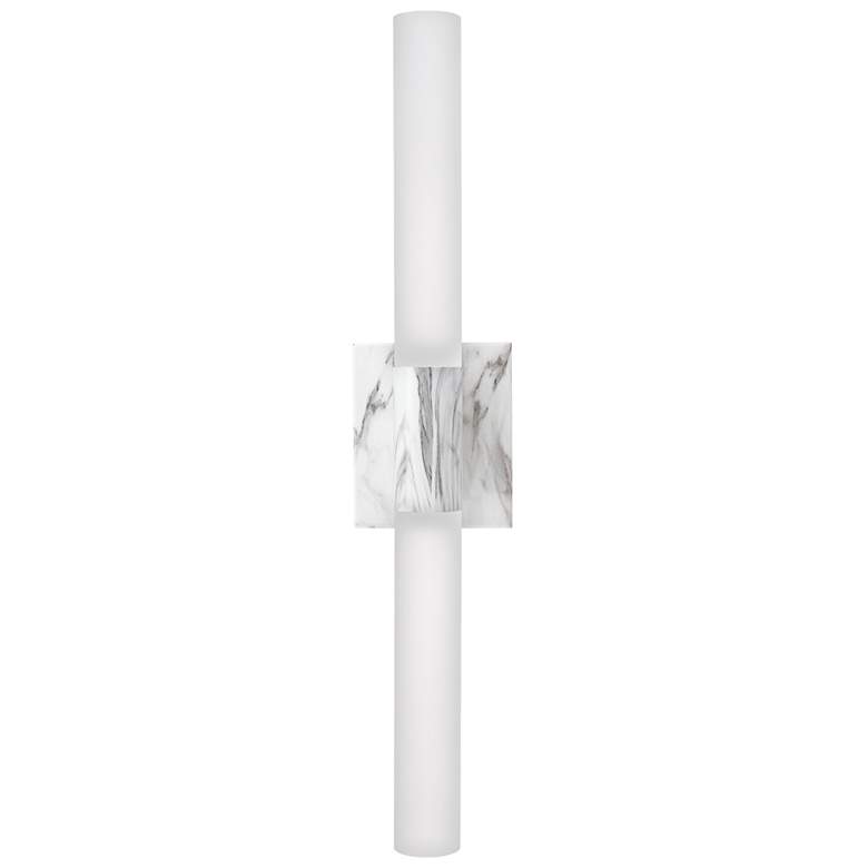 Image 5 Edinburgh 24" Wide White Faux Marble LED Vanity Light more views