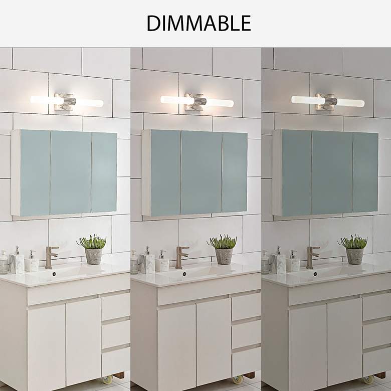 Image 6 Edinburgh 24" Wide White Faux Marble LED Vanity Light more views