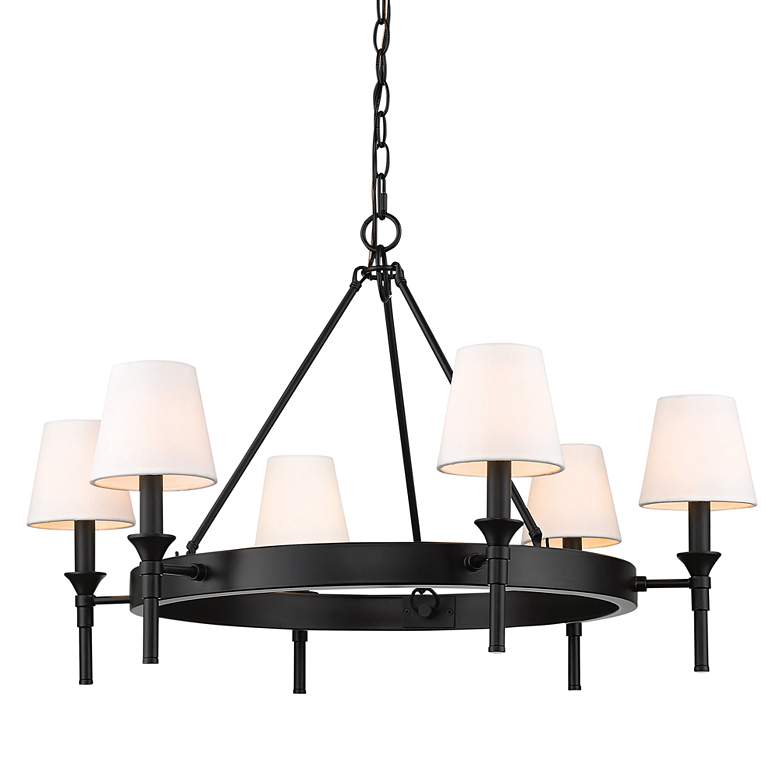 Image 2 Edinburgh 30" Wide Matte Black Metal 6-Light Chandelier