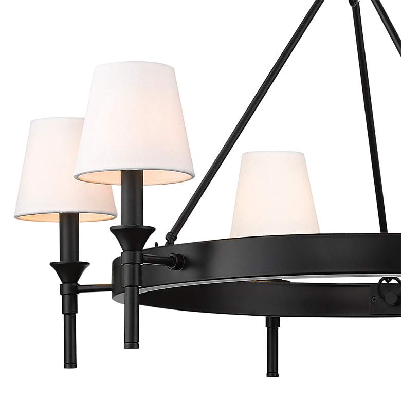 Image 3 Edinburgh 30 inch Wide Matte Black Metal 6-Light Chandelier more views