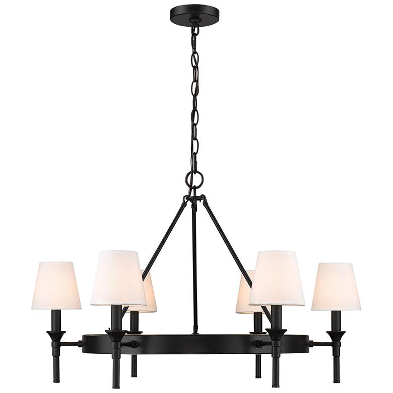 Image 4 Edinburgh 30" Wide Matte Black Metal 6-Light Chandelier more views