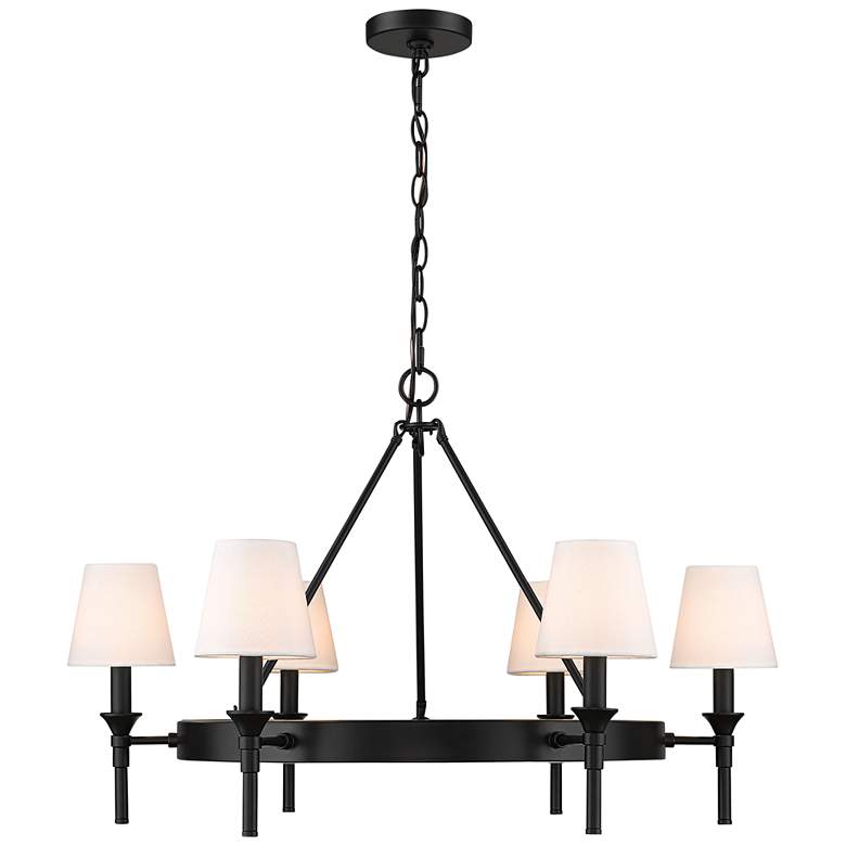 Image 4 Edinburgh 30 inch Wide Matte Black Metal 6-Light Chandelier more views