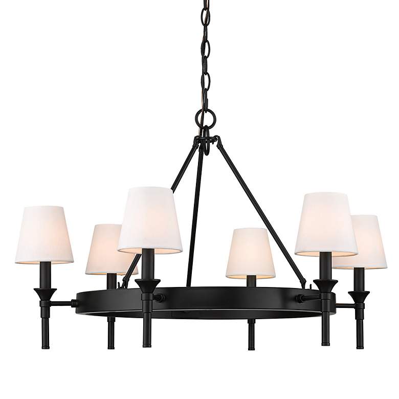 Image 5 Edinburgh 30" Wide Matte Black Metal 6-Light Chandelier more views