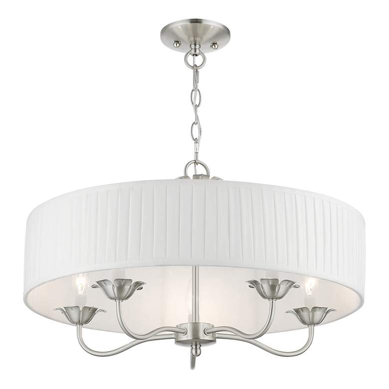 Image 4 Edinburgh 5 Light Brushed Nickel Pendant more views