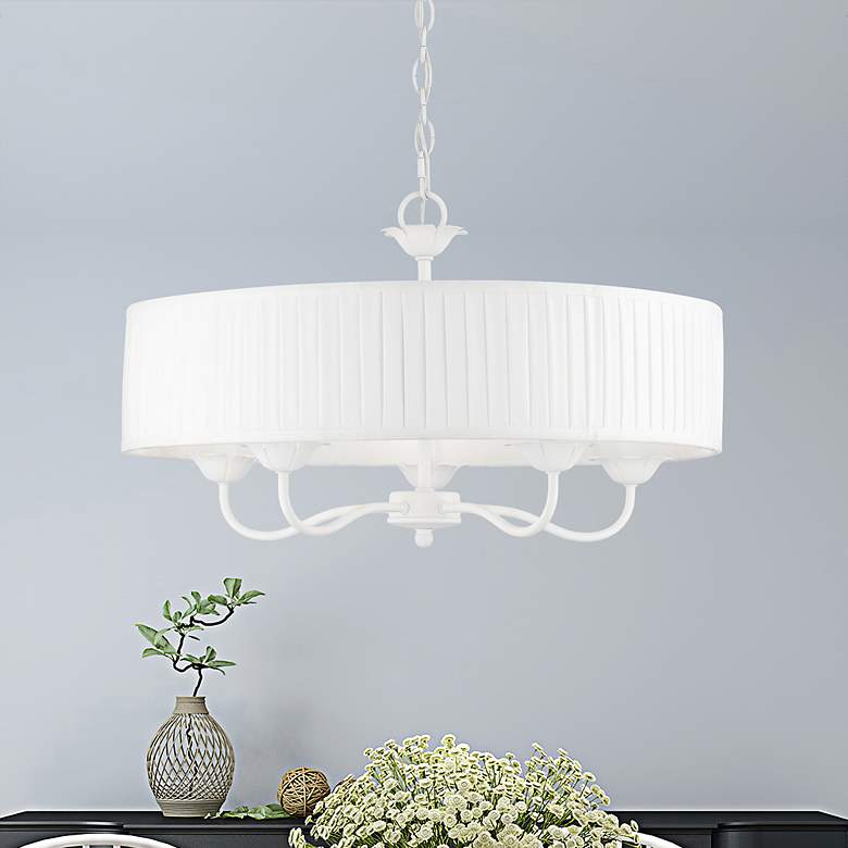 Image 1 Edinburgh 5 Light White Pendant