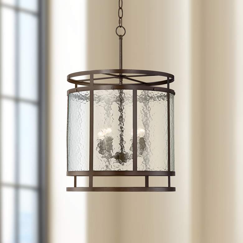 Image 1 Edinger 17" Wide Oil-Rubbed Bronze Metal Pendant