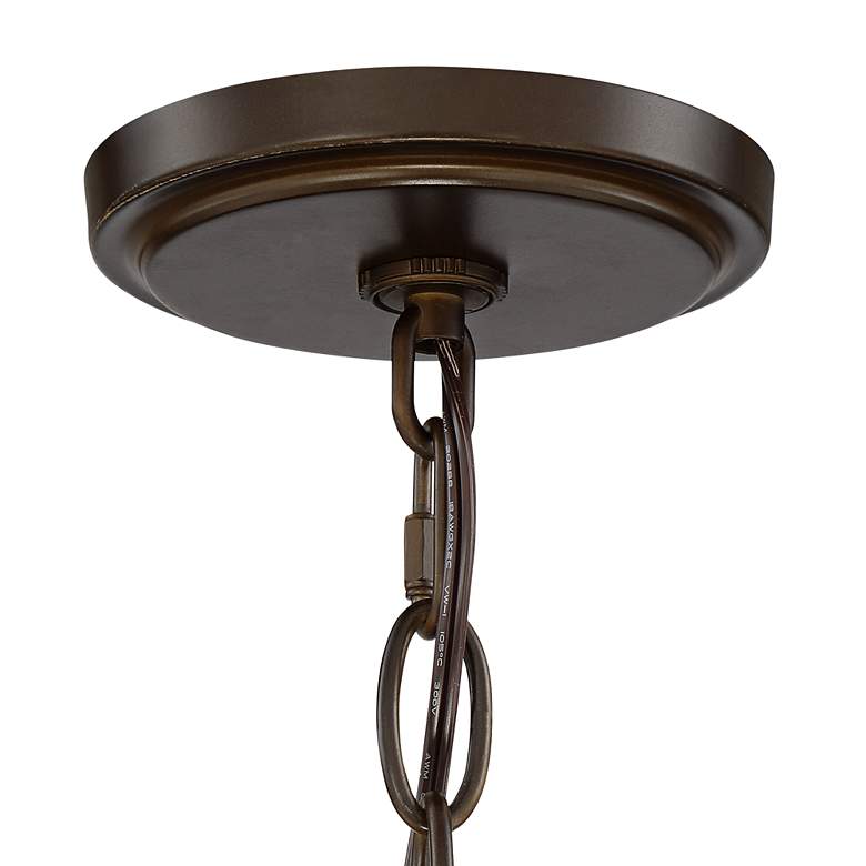 Image 6 Edinger 20 inch Wide Textured Glass and Oil-Rubbed Bronze Metal Pendant more views