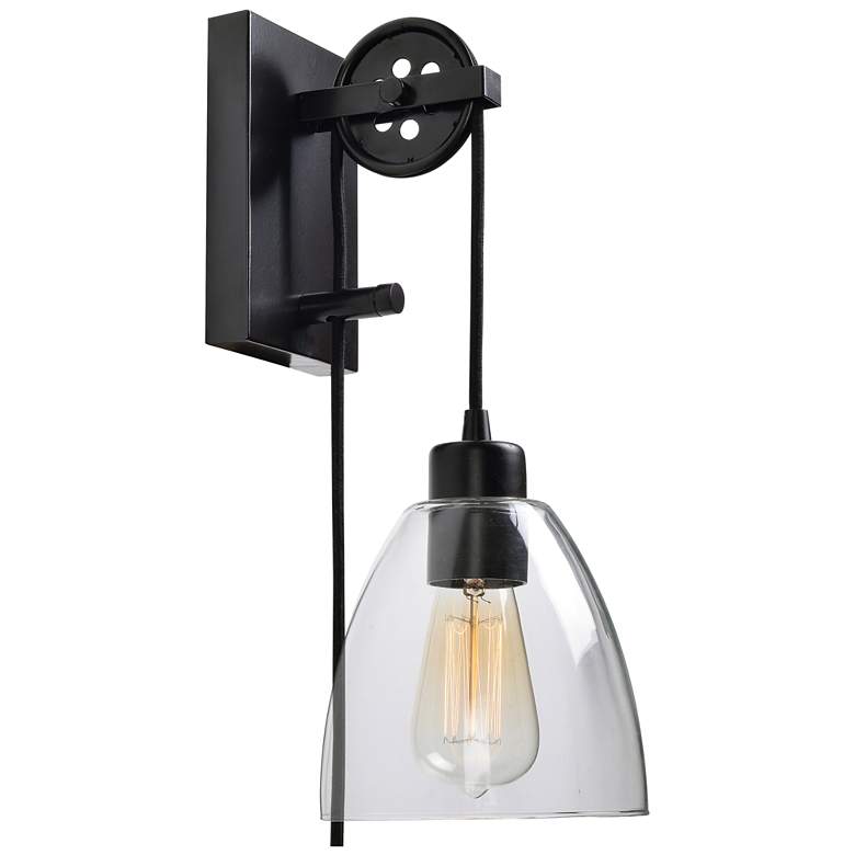 Image 1 Edis 11.5" High Oil Rubbed Bronze Plug-In Wall Sconce