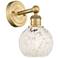 Edison 10.25" High Brushed Brass Sconce With White Mouchette Shade
