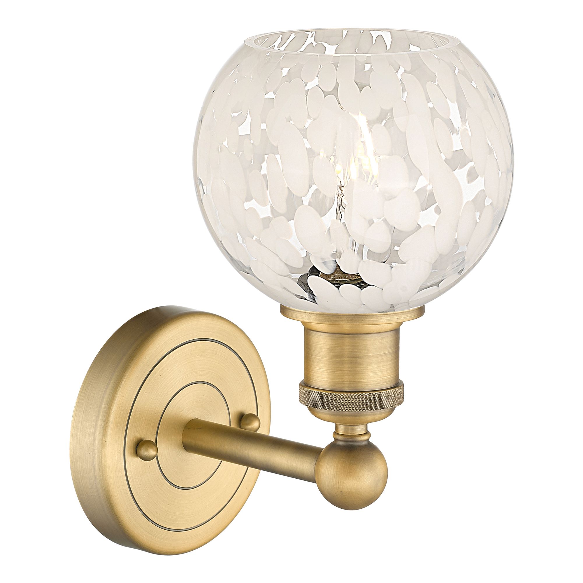 Image 2 Edison 10.25" High Brushed Brass Sconce With White Mouchette Shade more views