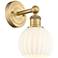 Edison 10.25" High Brushed Brass Sconce With White Venetian Shade