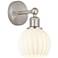 Edison 10.25" High Brushed Satin Nickel Sconce With White Venetian Sha