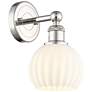 Edison 10.25" High Polished Nickel Sconce With White Venetian Shade