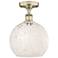 Edison 10" Wide Antique Brass Semi-Flush Mount With White Mouchette Sh