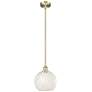 Edison 10" Wide Antique Brass Stemmed Mini Pendant w/ White Mouchette