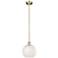 Edison 10" Wide Antique Brass Stemmed Mini Pendant w/ White Mouchette