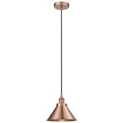 Edison 10" Wide Antique Copper Cone Mini Pendant