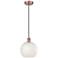 Edison 10" Wide Antique Copper Corded Mini Pendant w/ White Mouchette