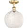Edison 10" Wide Brushed Brass Semi-Flush Mount With White Mouchette Sh