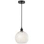 Edison 10" Wide Matte Black Cord Hung Mini Pendant w/ White Mouchette