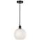 Edison 10" Wide Matte Black Cord Hung Mini Pendant w/ White Mouchette