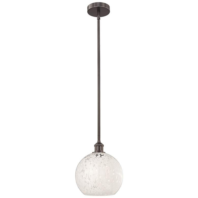 Image 1 Edison 10"W Oil Rubbed Bronze Stemmed Mini Pendant w/ White Mouchette