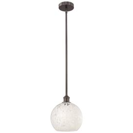 Edison 10"W Oil Rubbed Bronze Stemmed Mini Pendant w/ White Mouchette Edison 10"W Oil Rubbed Bronze Stemmed Mini Pendant w/ White Mouchette