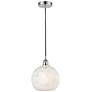 Edison 10"W Polished Chrome Corded Mini Pendant w/ White Mouchette Sha
