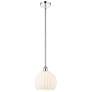 Edison 10"W Polished Chrome Stemmed Mini Pendant w/ White Venetian Sha