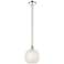 Edison 10"W Polished Nickel Stemmed Mini Pendant w/ White Mouchette Sh