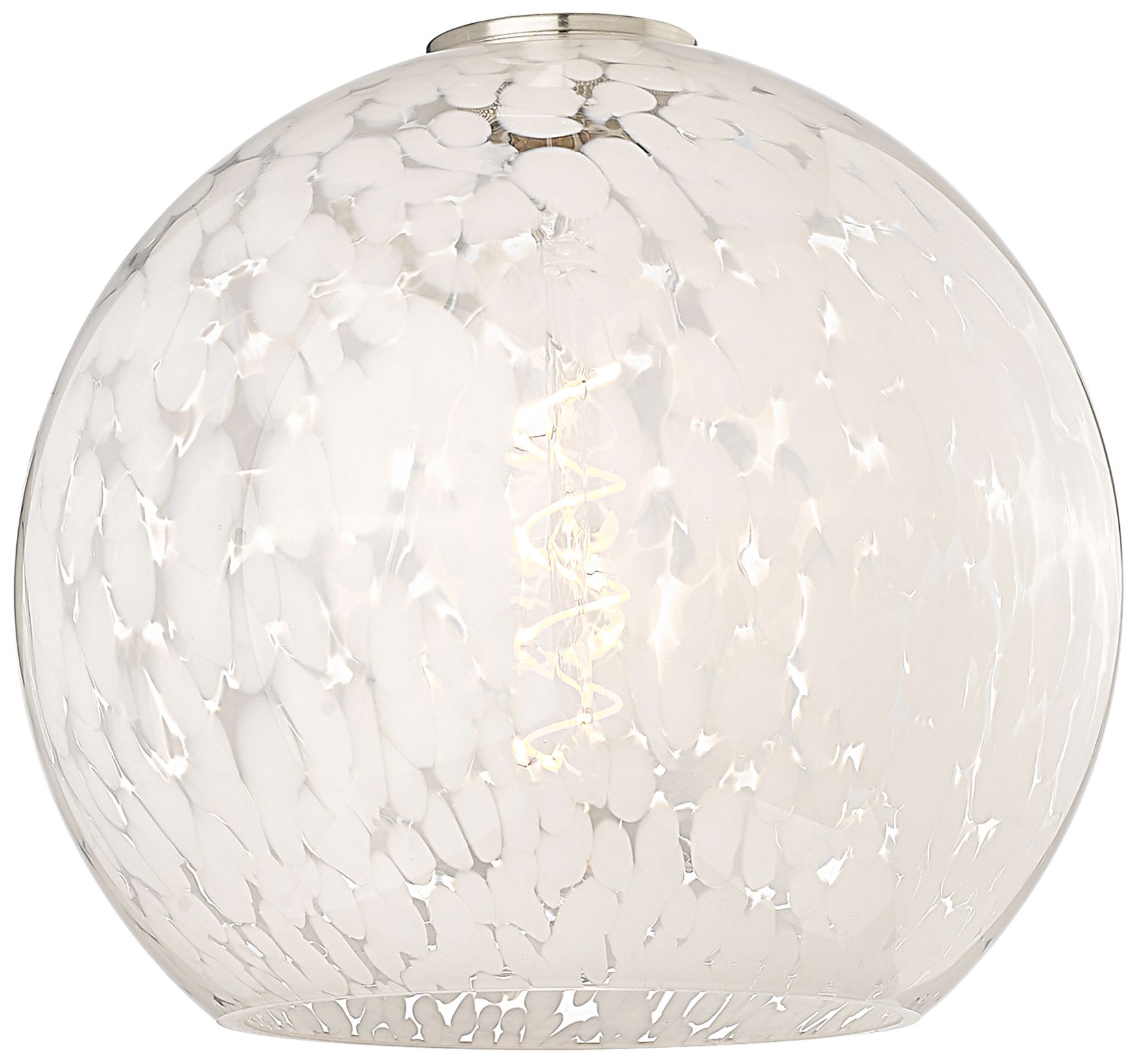 Image 3 Edison 10"W Satin Nickel Corded Mini Pendant w/ White Mouchette Shade more views