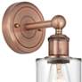 2_Edison 11 1/4" High Antique Copper Clear Glass Wall Sconce more views