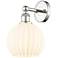 Edison 12.25" High Polished Nickel Sconce With White Venetian Shade