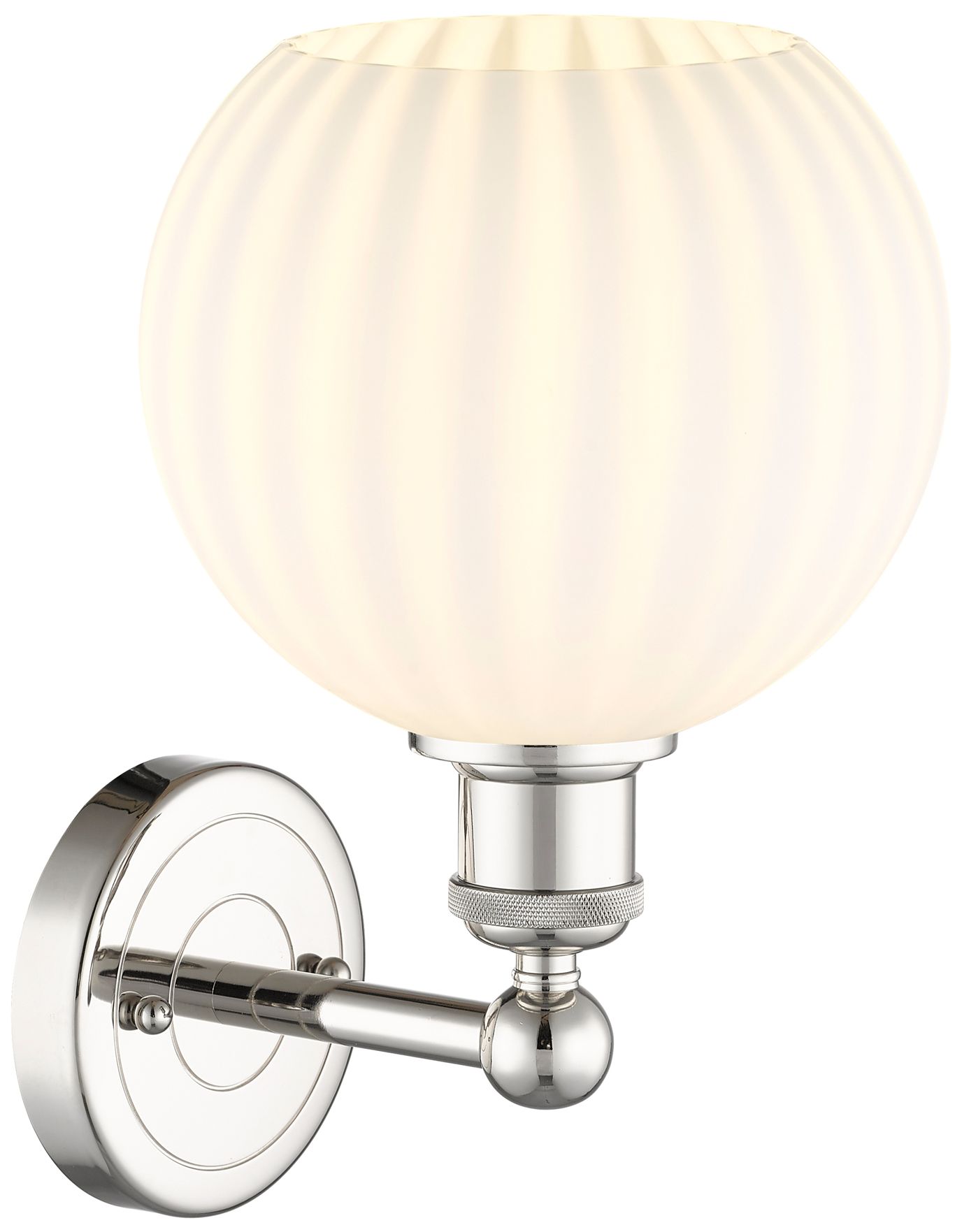 Image 2 Edison 12.25" High Polished Nickel Sconce With White Venetian Shade more views