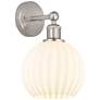 Edison 12.25" High Satin Nickel Sconce With White Venetian Shade
