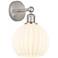 Edison 12.25" High Satin Nickel Sconce With White Venetian Shade