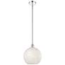 Edison 12" Wide Polished Chrome Stem Hung Pendant w/ White Mouchette S