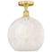 Edison 12" Wide Satin Gold Semi-Flush Mount With White Mouchette Shade