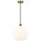 Edison 13.75" Wide Antique Brass Cord Hung Pendant w/ White Venetian S