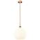 Edison 13.75" Wide Antique Copper Stem Hung Pendant w/ White Venetian