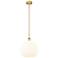 Edison 13.75" Wide Brushed Brass Stem Hung Pendant w/ White Venetian S